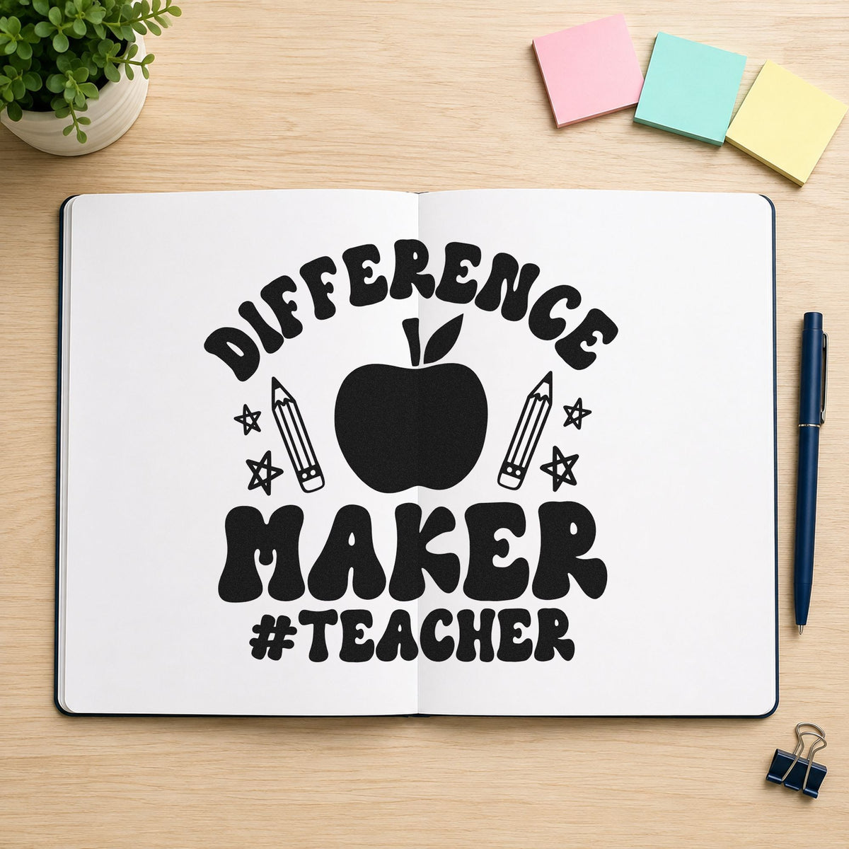 Difference Maker Teacher Apple Hand Stamp – Duo in use 9