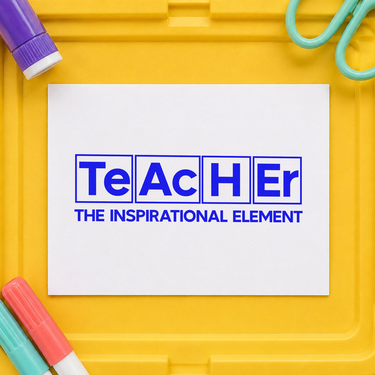 Inspirational Teacher Element Design Pre-Inked Stamp – PSI in use 6