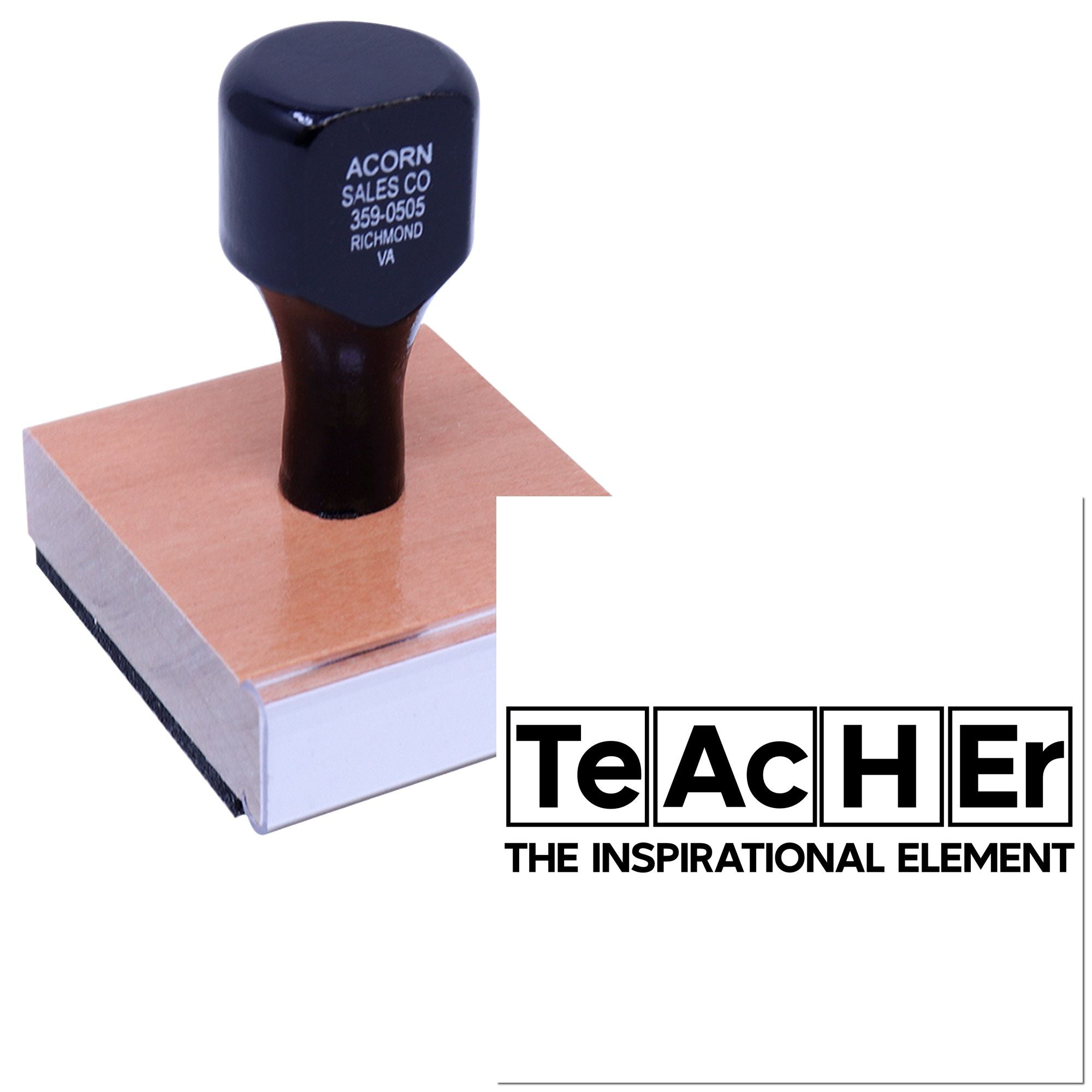 Custom teacher rubber stamp with logo for classroom grading, labeling, and personalized educator stationery.