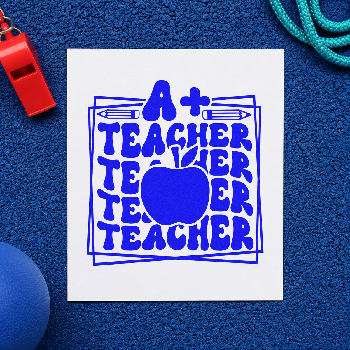 A Plus Teacher Repeated Framed Lettering Pre-Inked Stamp – Slim in use 5