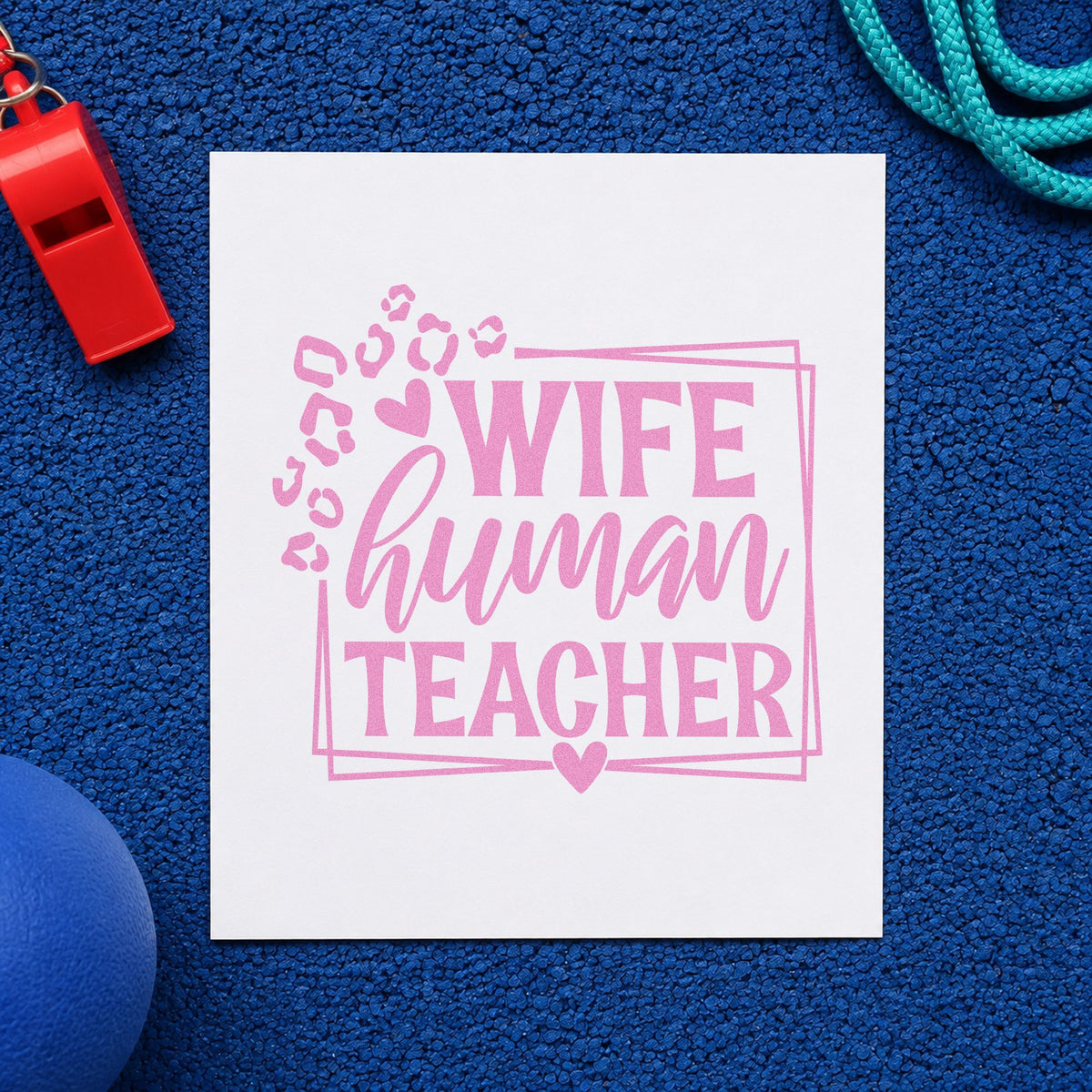 Wife Human Teacher Frame Self-Inking Stamp in use 10