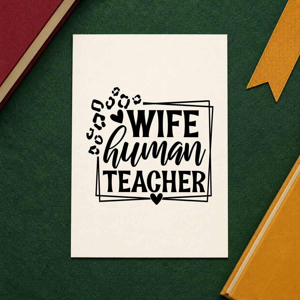 Wife Human Teacher Frame Self-Inking Stamp in use 9