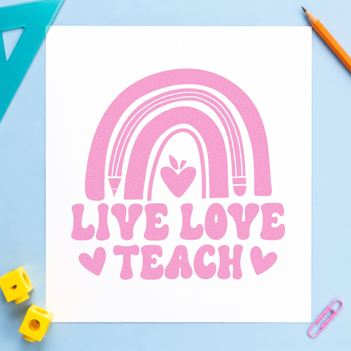 Live Love Teach Rainbow Pre-Inked Stamp – PSI in use 10