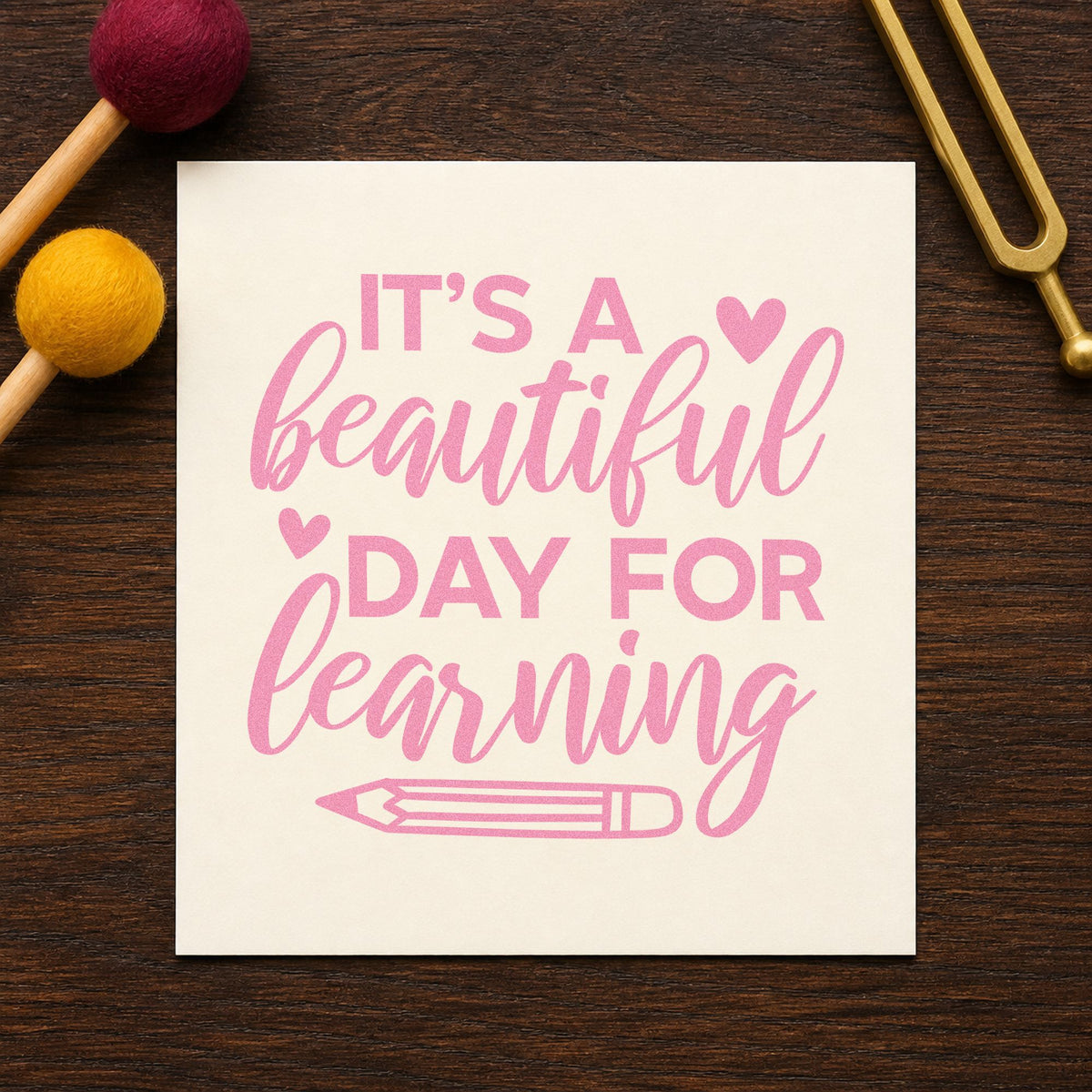 It's A Beautiful Day For Learning Pre-Inked Stamp – Slim in use 10