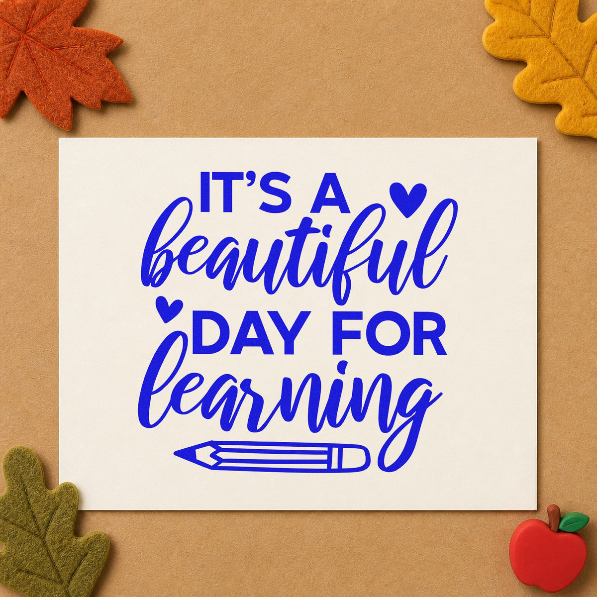 It's A Beautiful Day For Learning Pre-Inked Stamp – Slim in use 5
