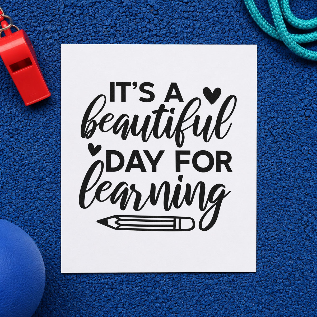 It's A Beautiful Day For Learning Pre-Inked Stamp – Slim in use 9