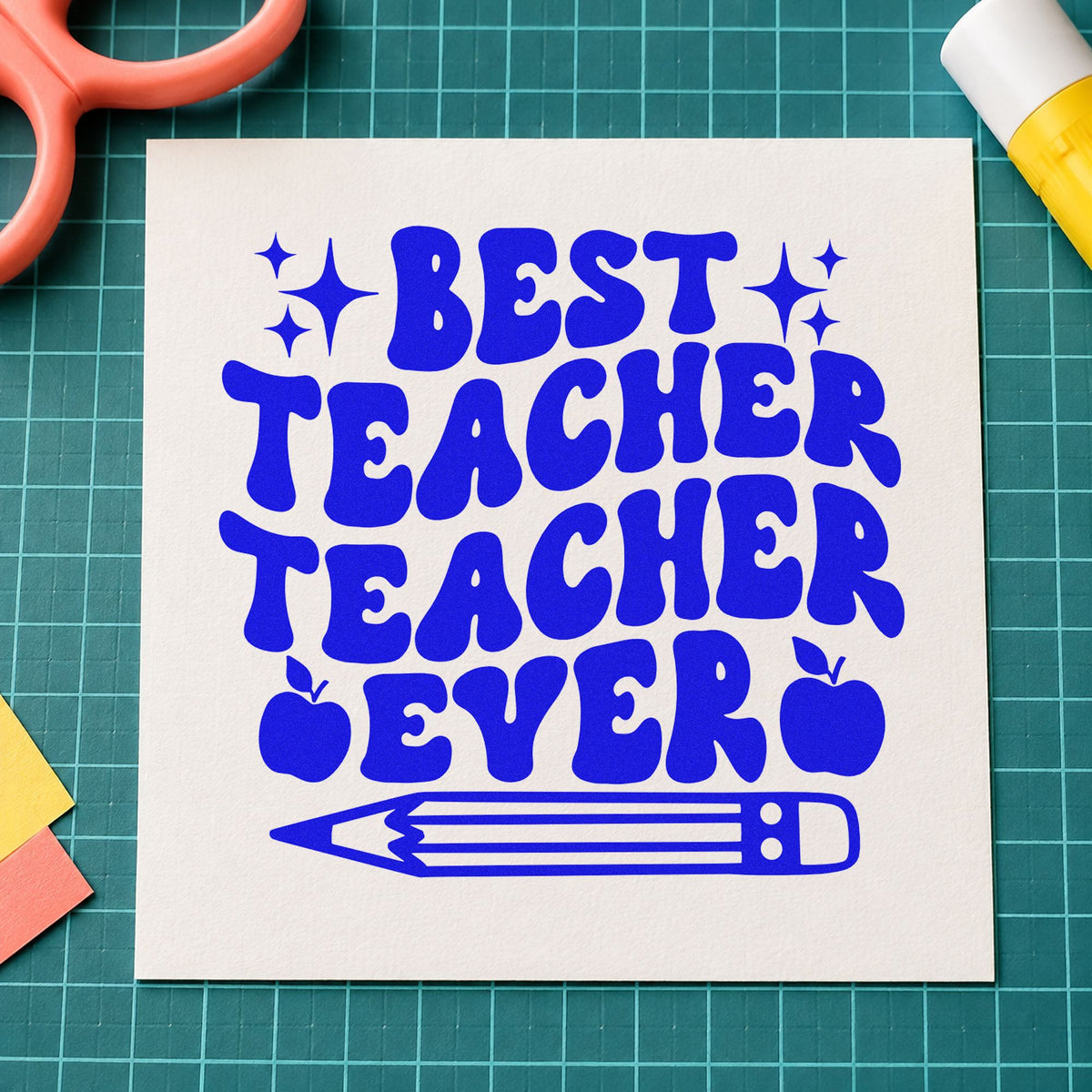 Best Teacher Teacher Ever PSI Pre-Inked Stamp in use 6