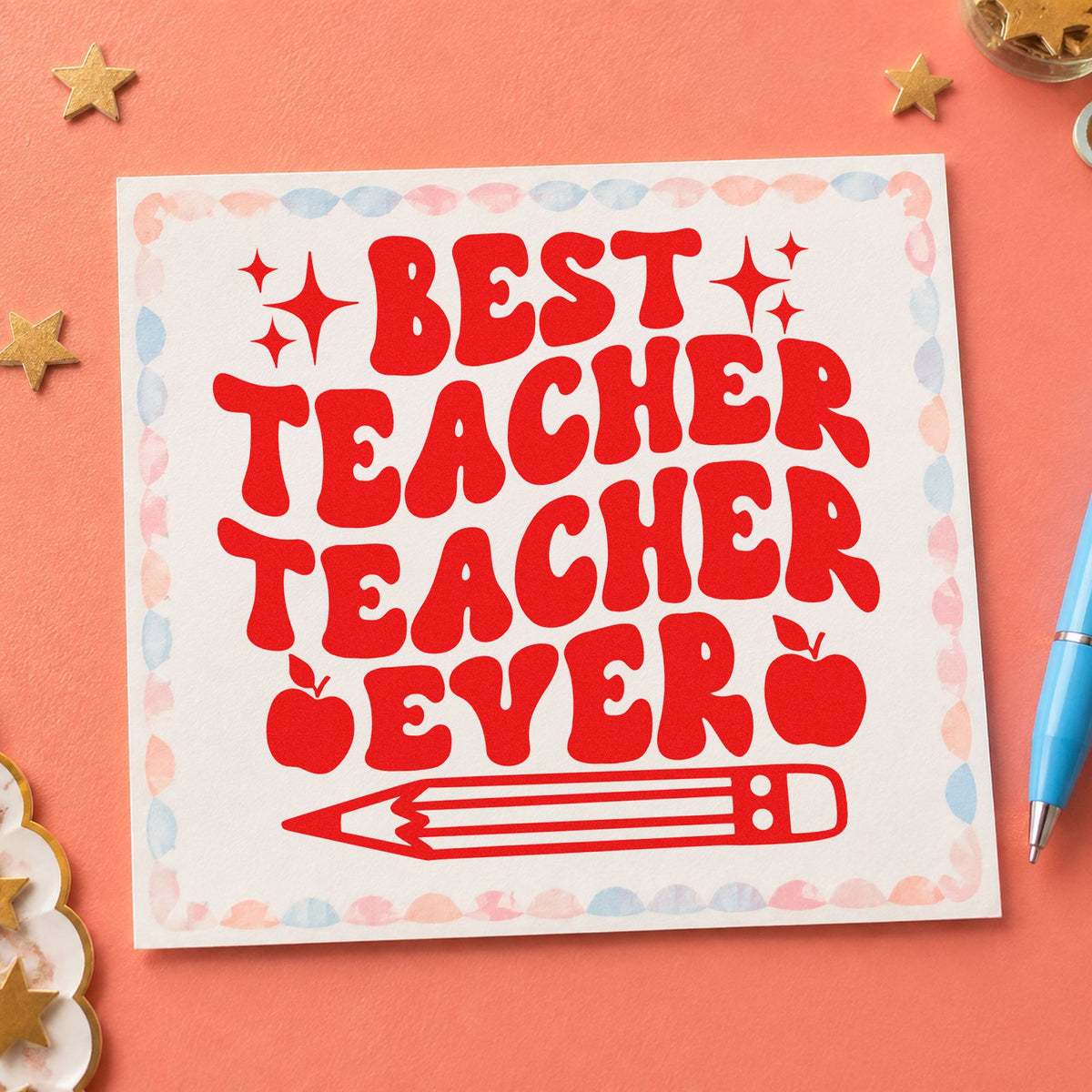 Best Teacher Teacher Ever PSI Pre-Inked Stamp in use 7