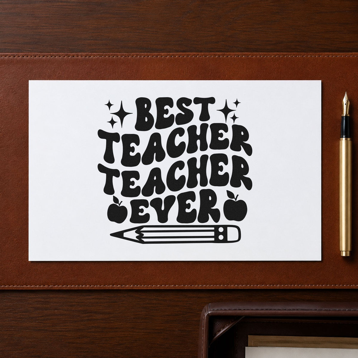Best Teacher Teacher Ever PSI Pre-Inked Stamp in use 9