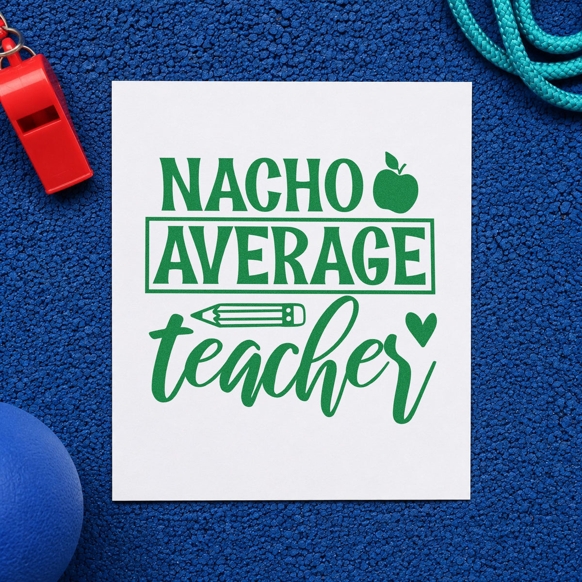 Nacho Average Teacher Apple Pencil Hand Stamp – Duo in use 3