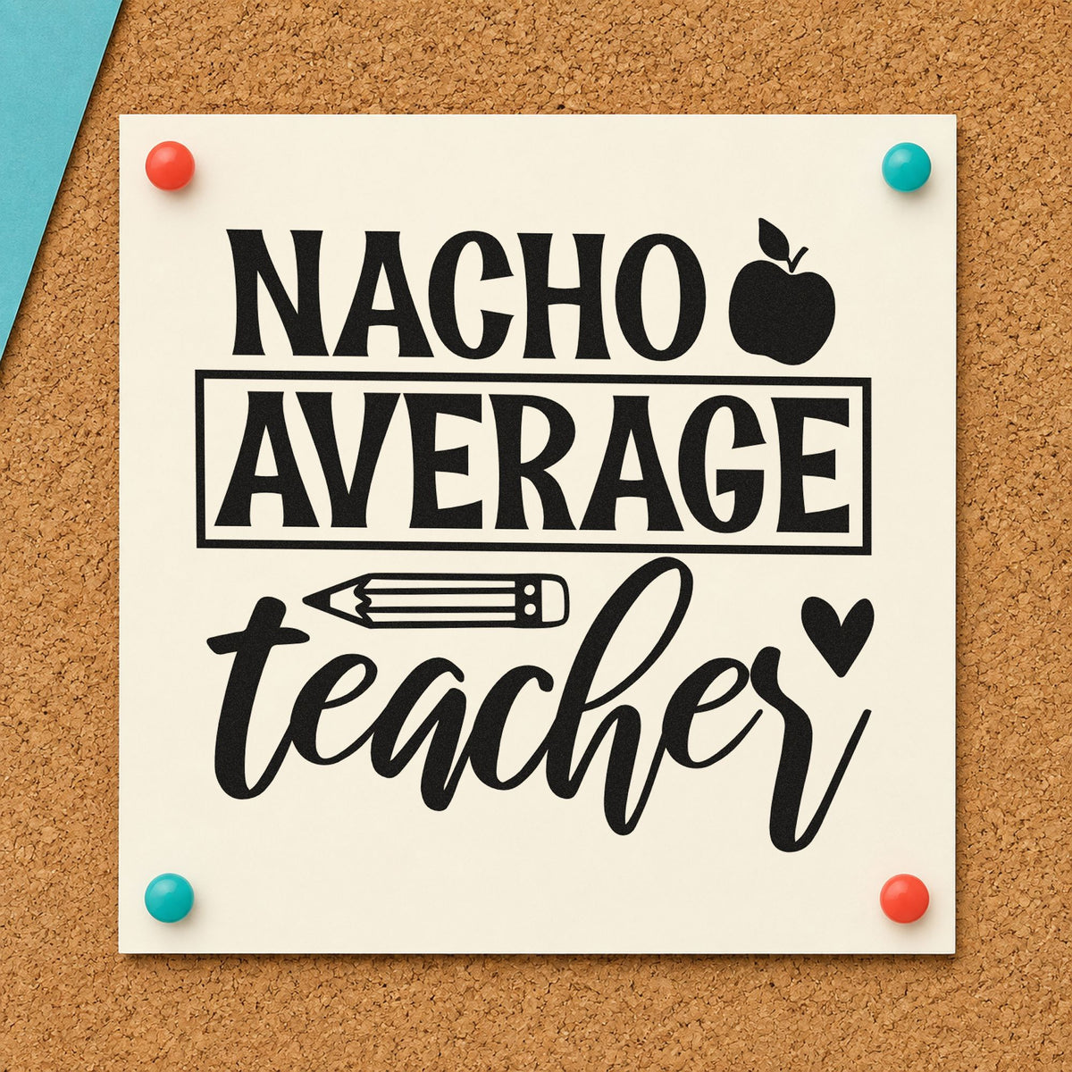 Nacho Average Teacher Apple Pencil Hand Stamp – Duo in use 9
