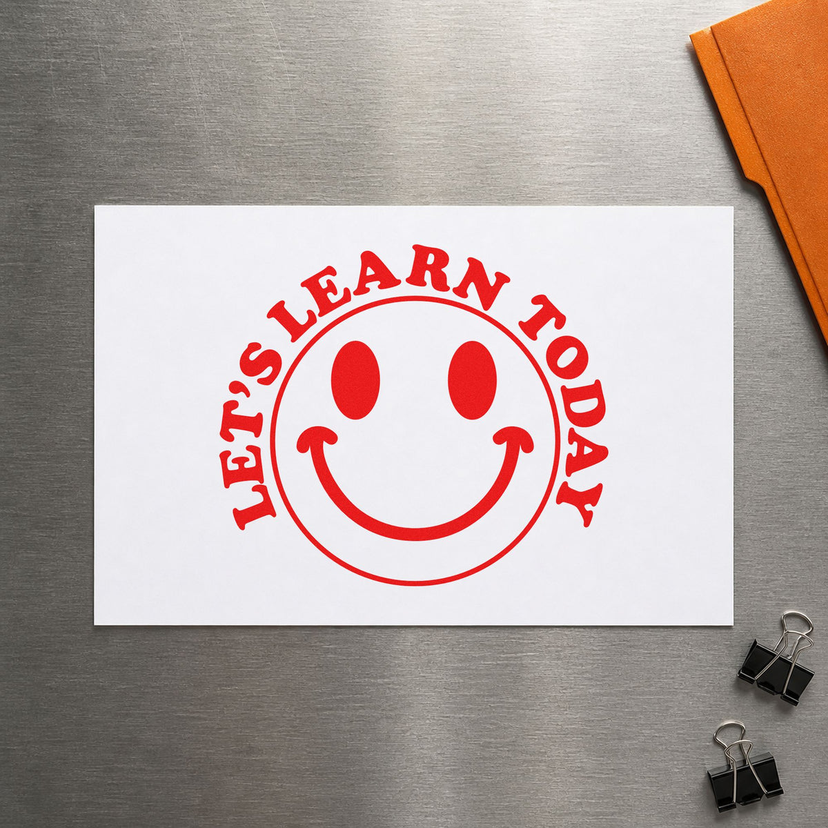 Learn Today Smiley Word Art Compact Pre-Inked Stamp – Slim in use 7