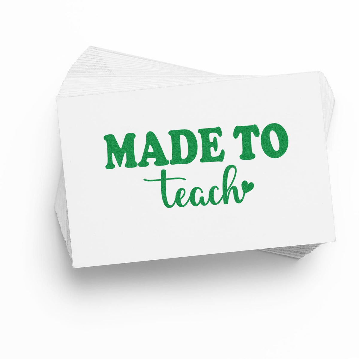 Made to Teach rubber stamp design with heart, ideal for teacher crafts, classroom projects, and handmade cards.