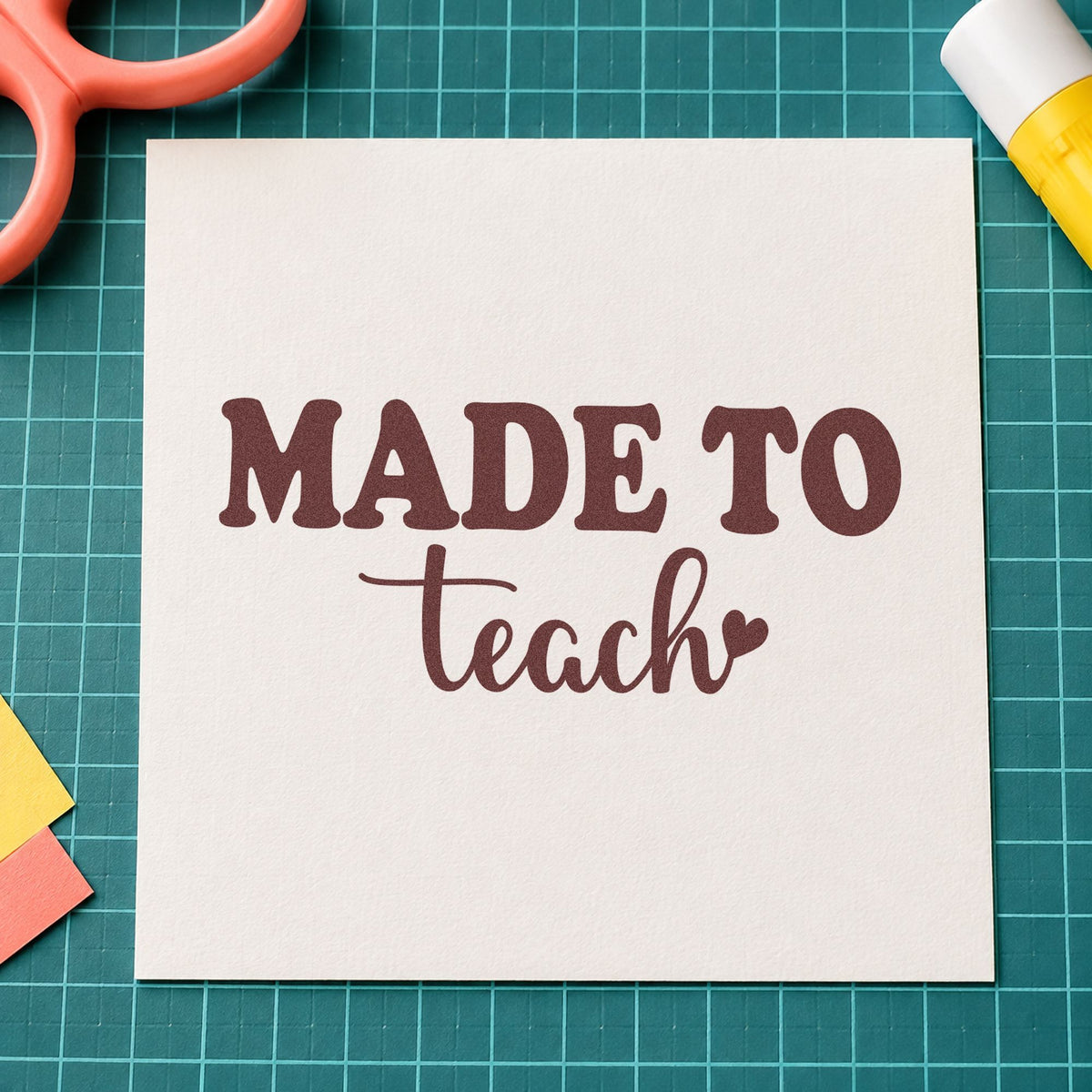 Made To Teach Heart Script Lettering Stamp – Self-Inking in use 4