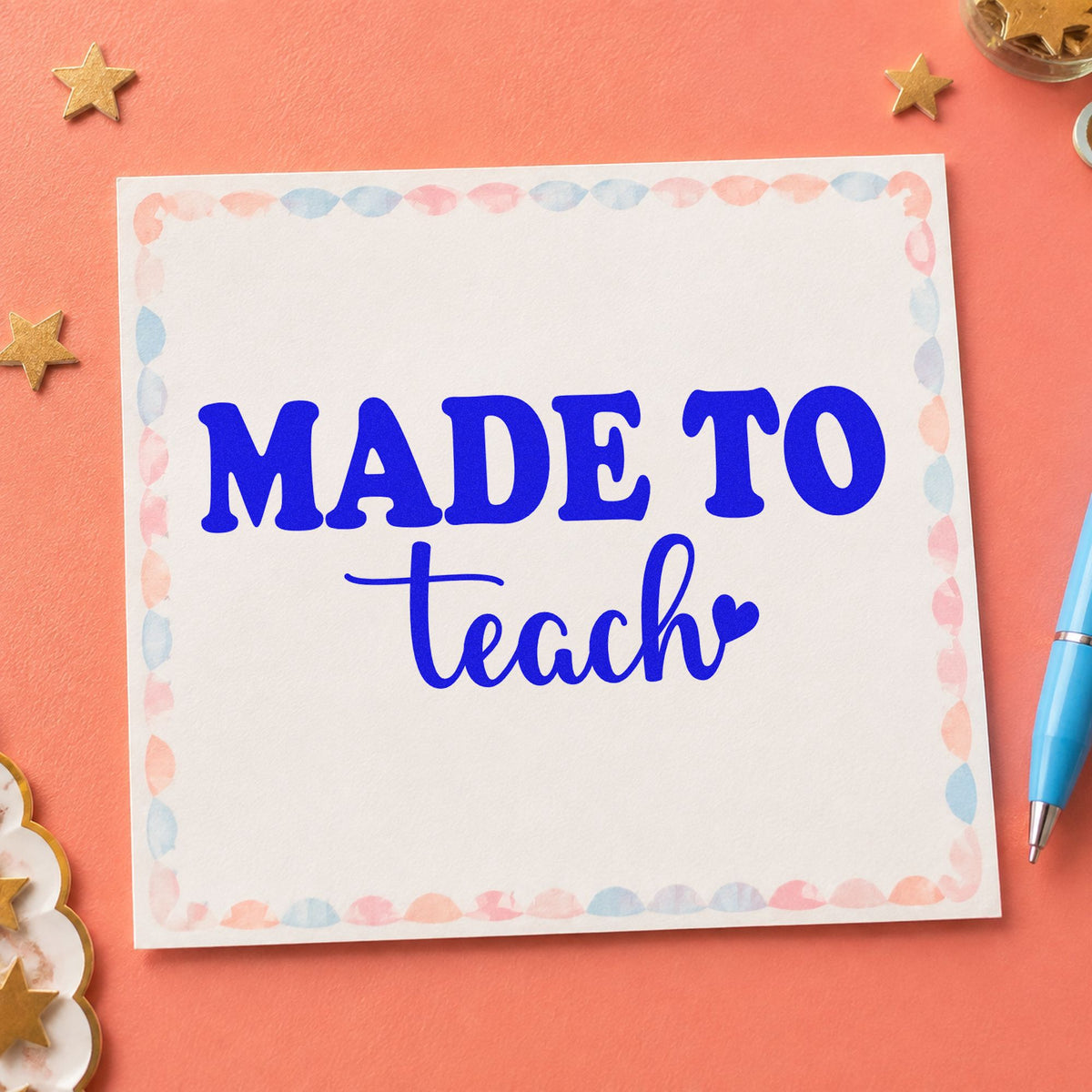 Made To Teach Heart Script Lettering Stamp – Self-Inking in use 5