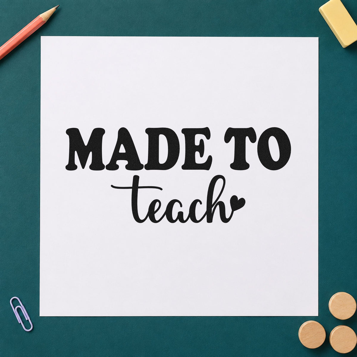 Made To Teach Heart Script Lettering Stamp – Self-Inking in use 9