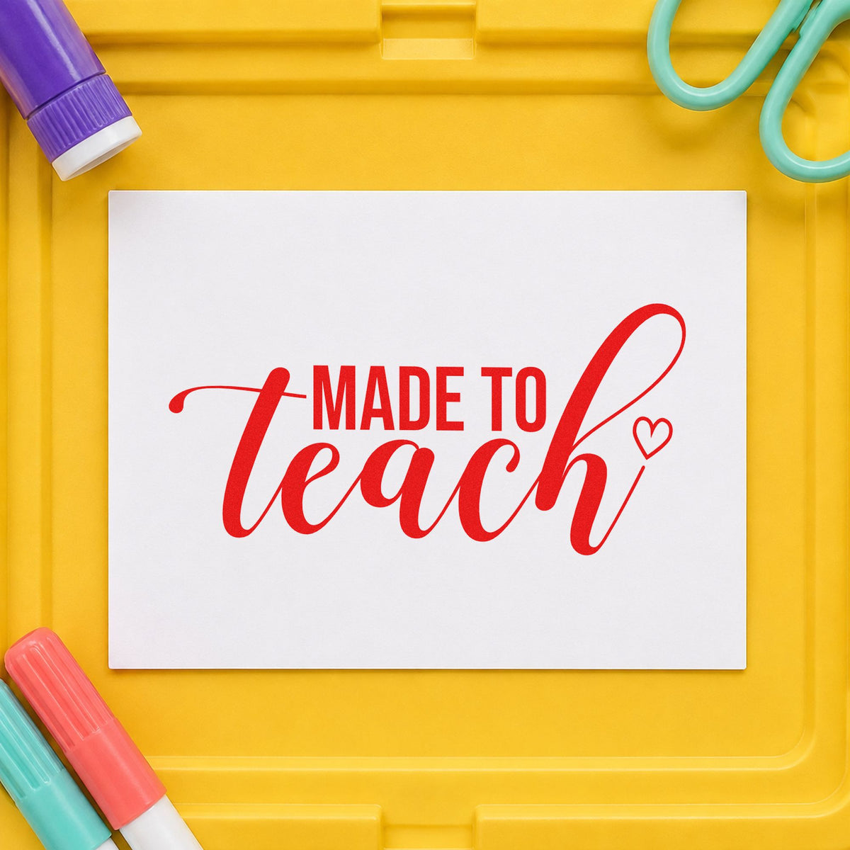 Made To Teach Outline Heart Self-Inking Craft Stamp in use 7