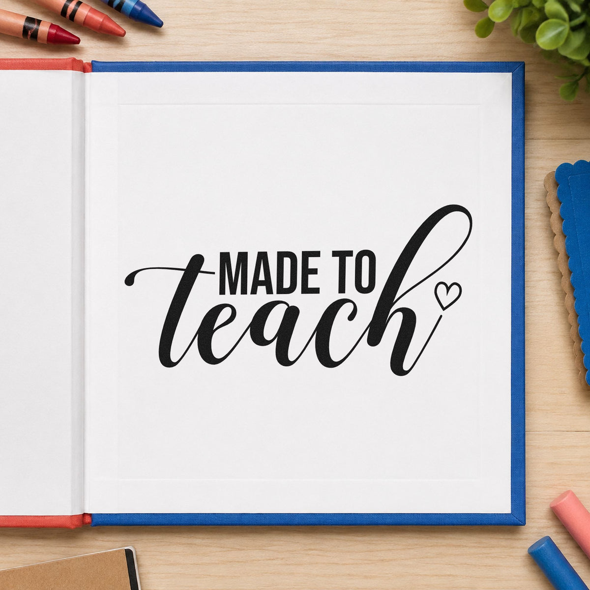 Made To Teach Outline Heart Self-Inking Craft Stamp in use 9