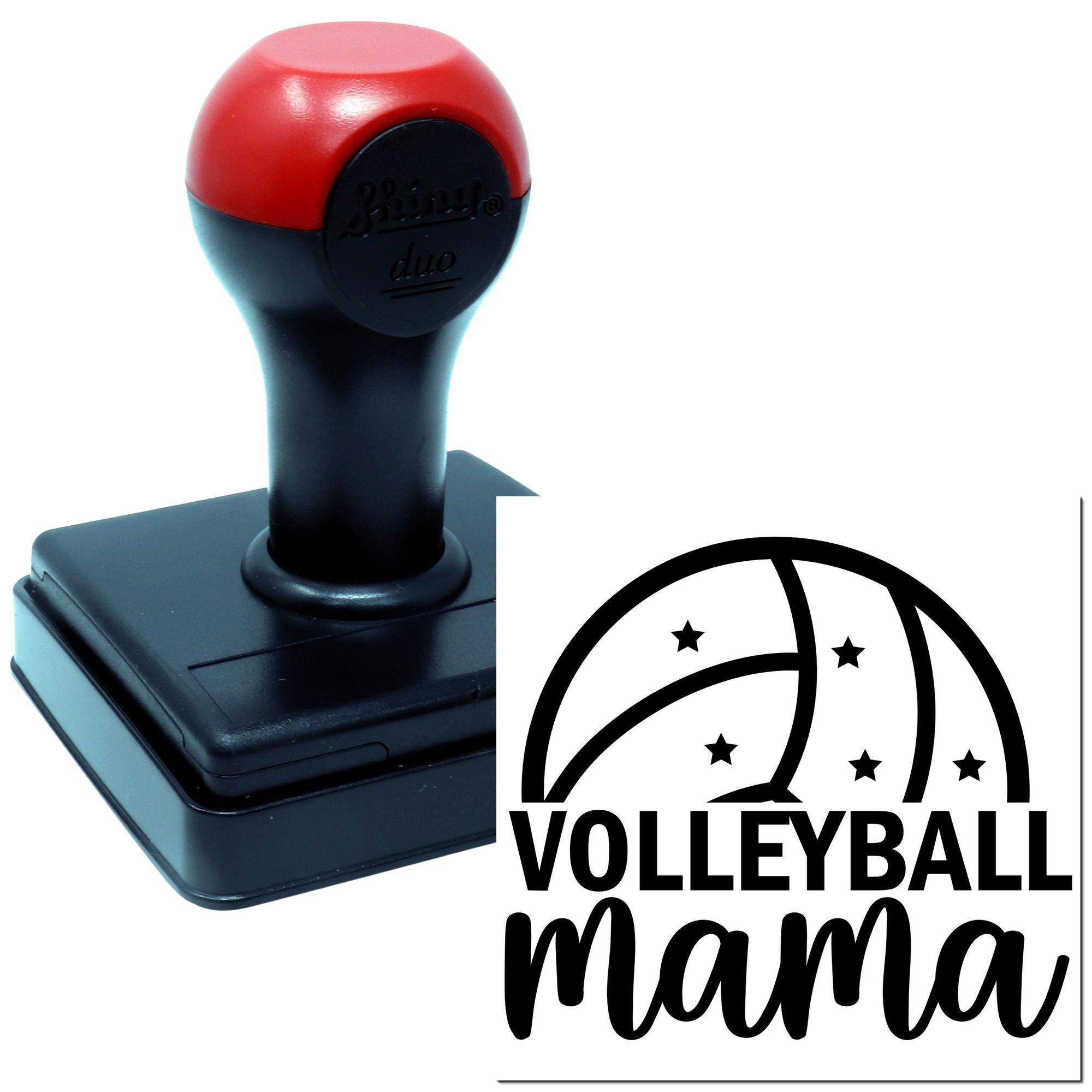 Volleyball Mama self-inking rubber stamp for custom sports crafts, team gifts, and volleyball fan projects.