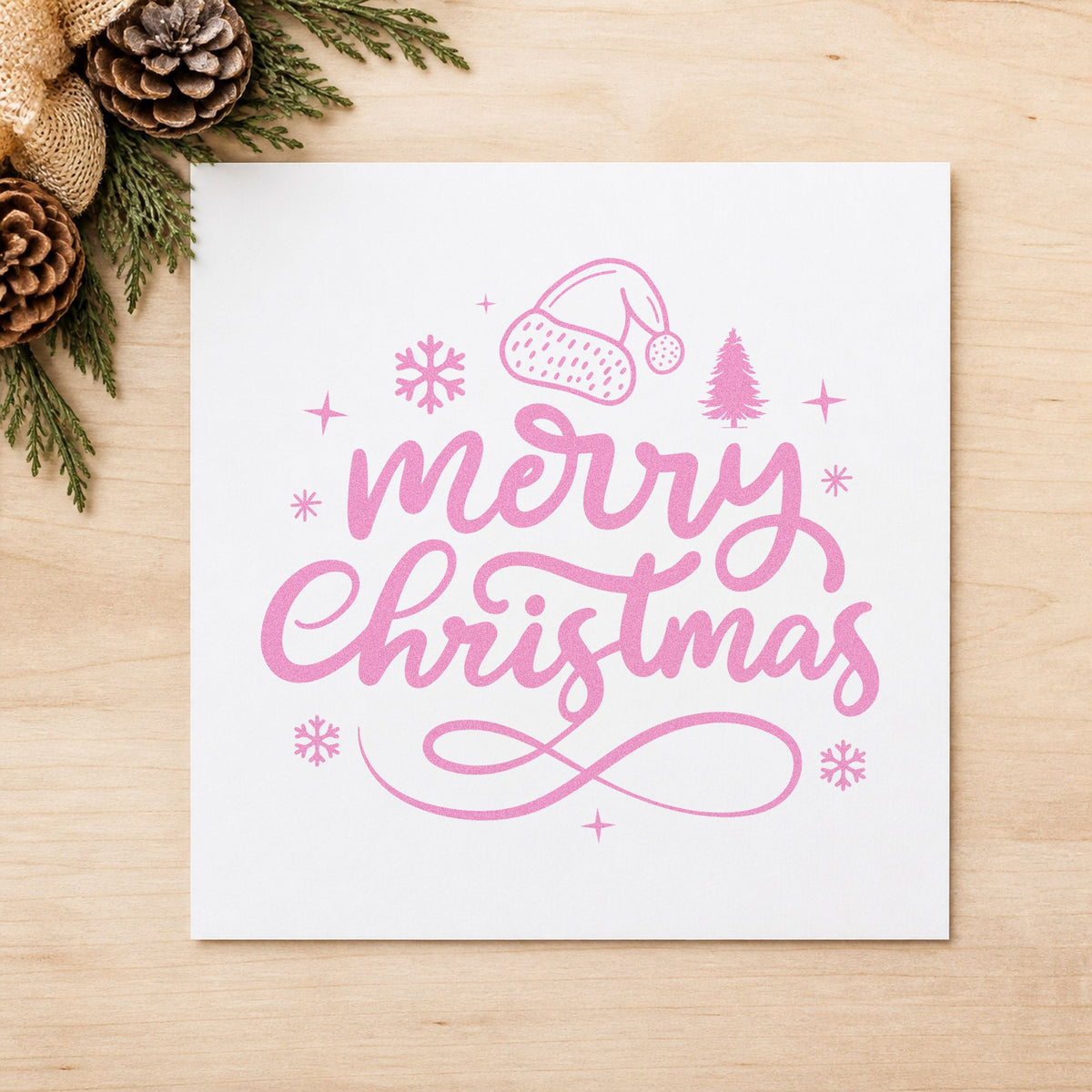 Merry Christmas Hat And Tree Self-Inking Stamp in use 10