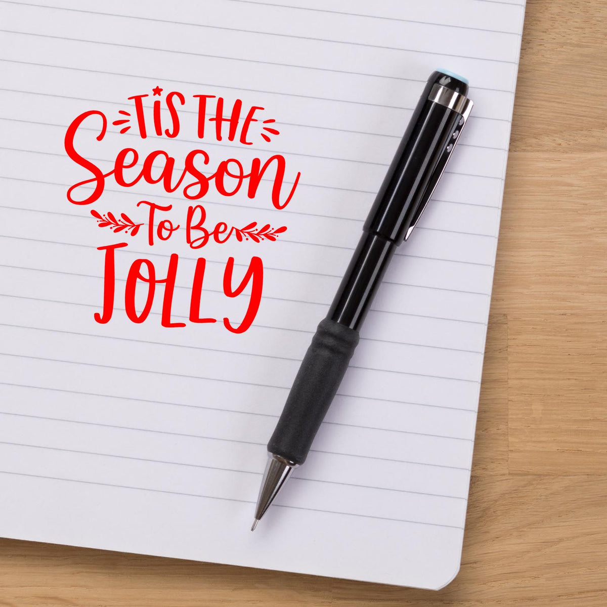 Tis the Season to Be Jolly Christmas rubber stamp design for holiday cards, festive crafting, and seasonal stationery projects.