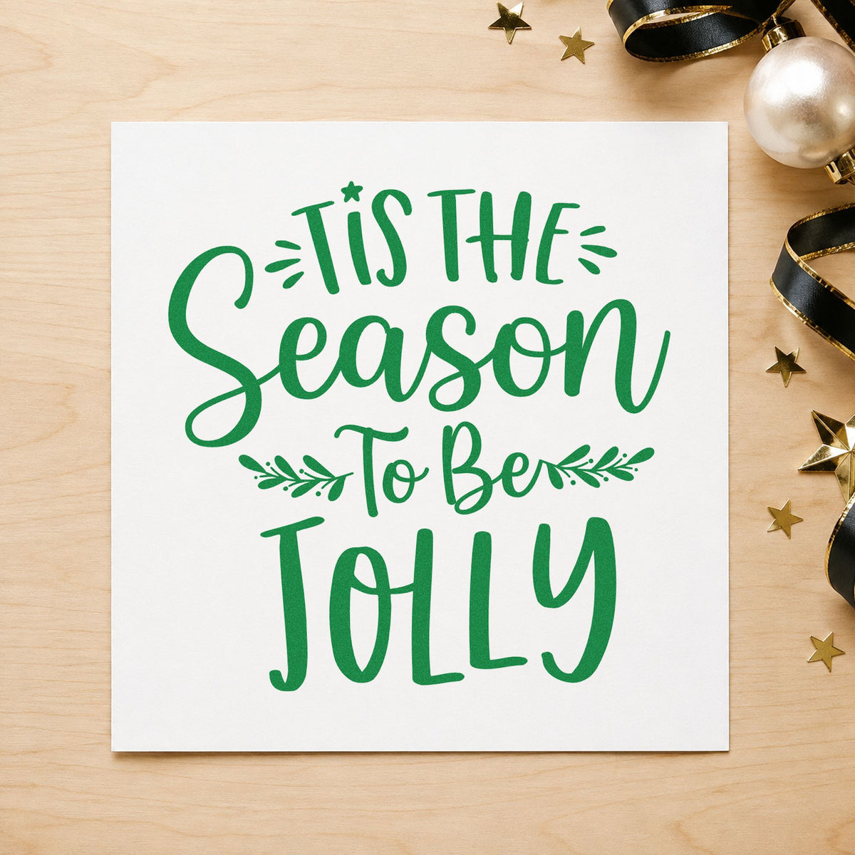Tis Season To Be Jolly Sprigs Rubber Stamp – Duo Hand in use 8