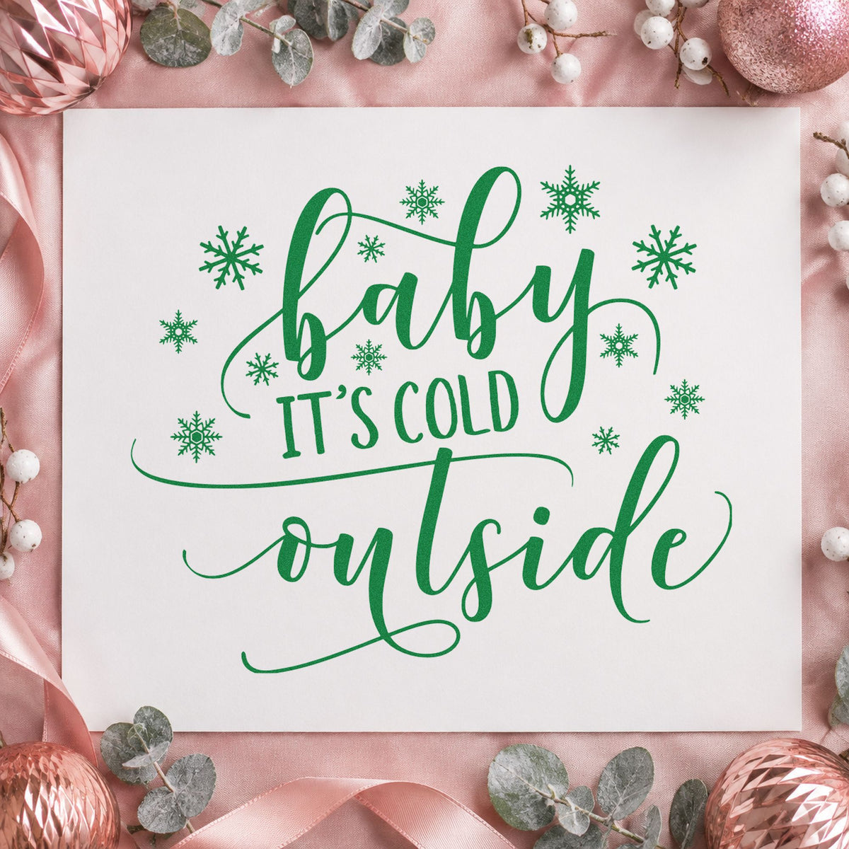 Slim Pre-Inked Baby It's Cold Outside Stamp in use 8