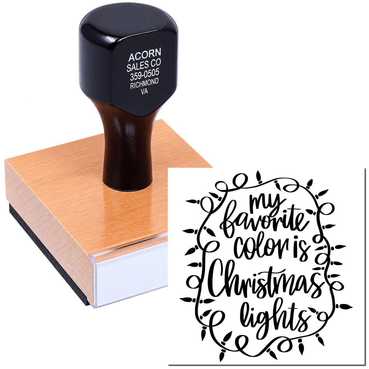 Christmas rubber stamp with my favorite color is Christmas lights design for holiday cards, crafts, and DIY projects.