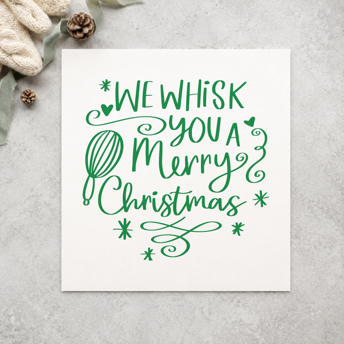 Self-Inking We Whisk You A Merry Christmas Stamp in use 3