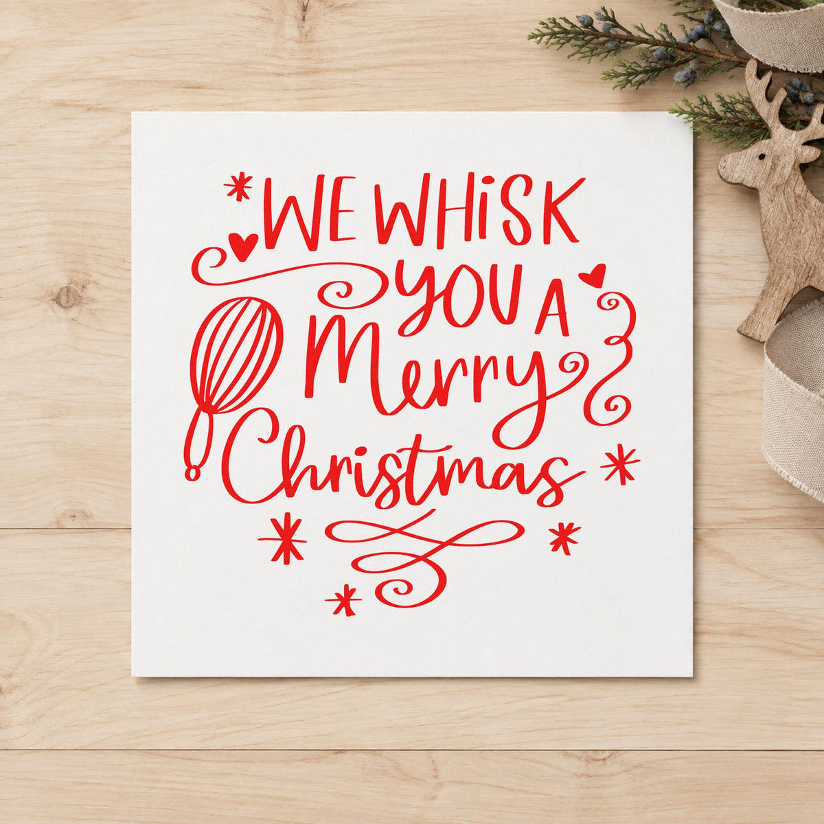 Self-Inking We Whisk You A Merry Christmas Stamp in use 5