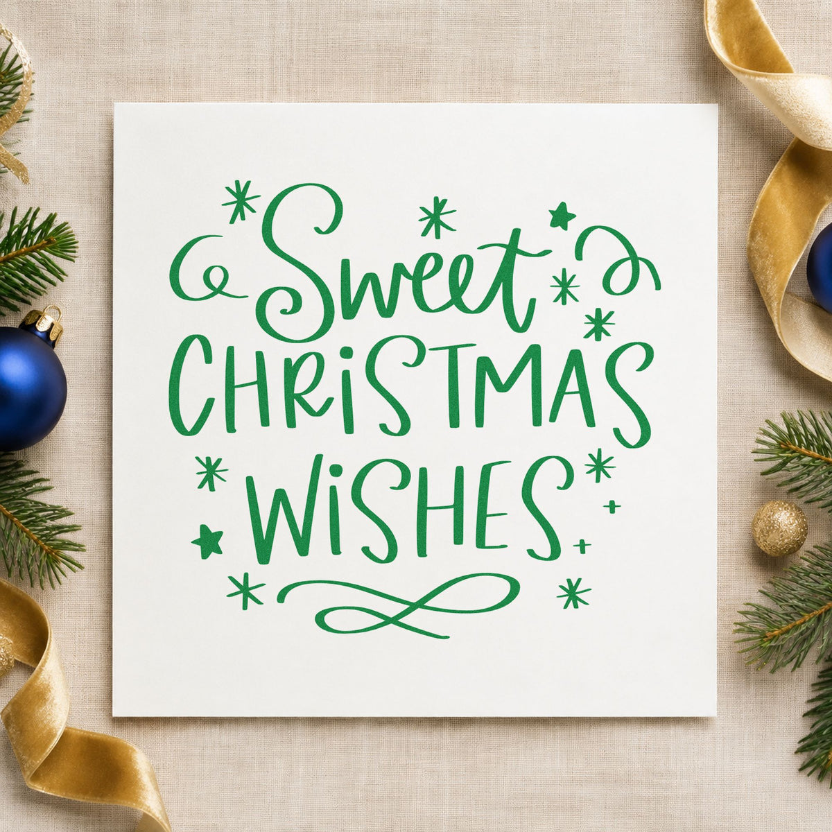 Sweet Christmas Wishes Rubber Stamp – Duo Hand in use 8