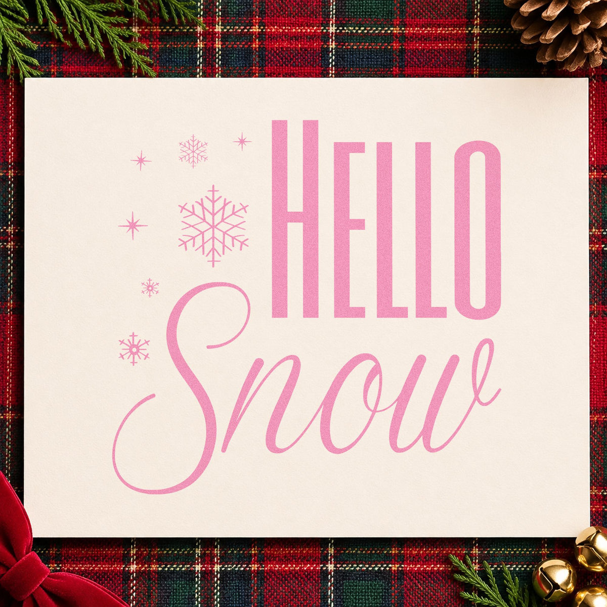 Hello Snow Snowflakes Stamp – Duo Hand in use 10