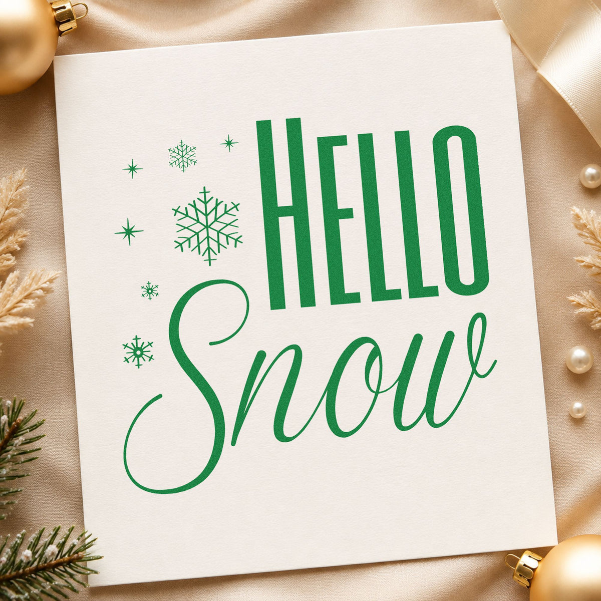 Hello Snow Snowflakes Stamp – Duo Hand in use 3