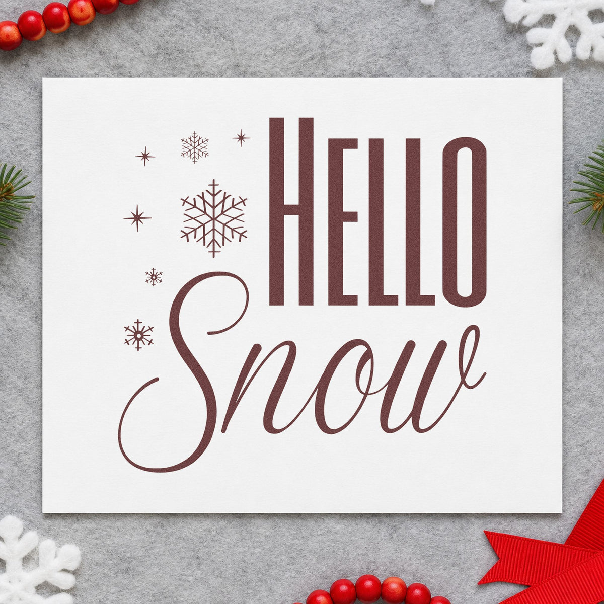 Hello Snow Snowflakes Stamp – Duo Hand in use 4