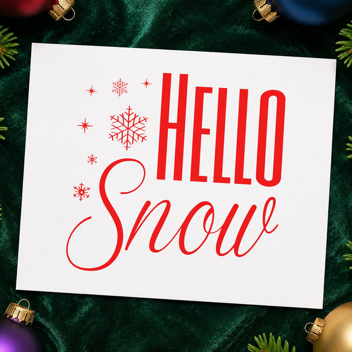 Hello Snow Snowflakes Stamp – Duo Hand in use 5