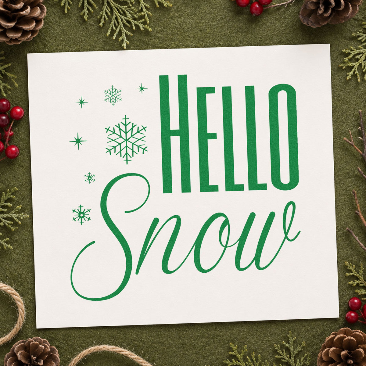 Hello Snow Snowflakes Stamp – Duo Hand in use 6