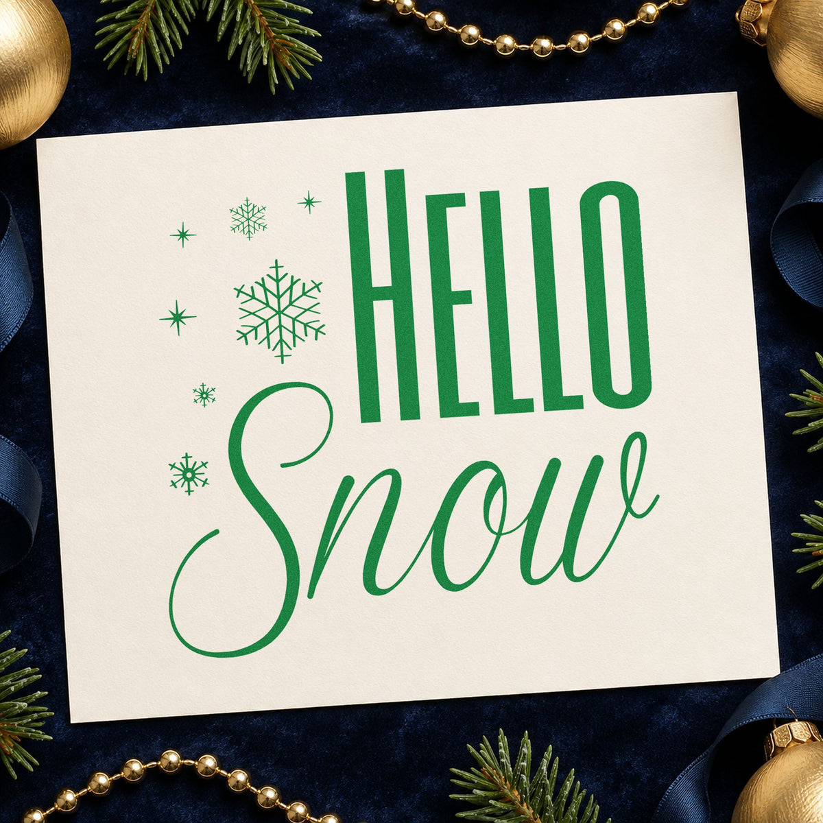Hello Snow Snowflakes Stamp – Duo Hand in use 8