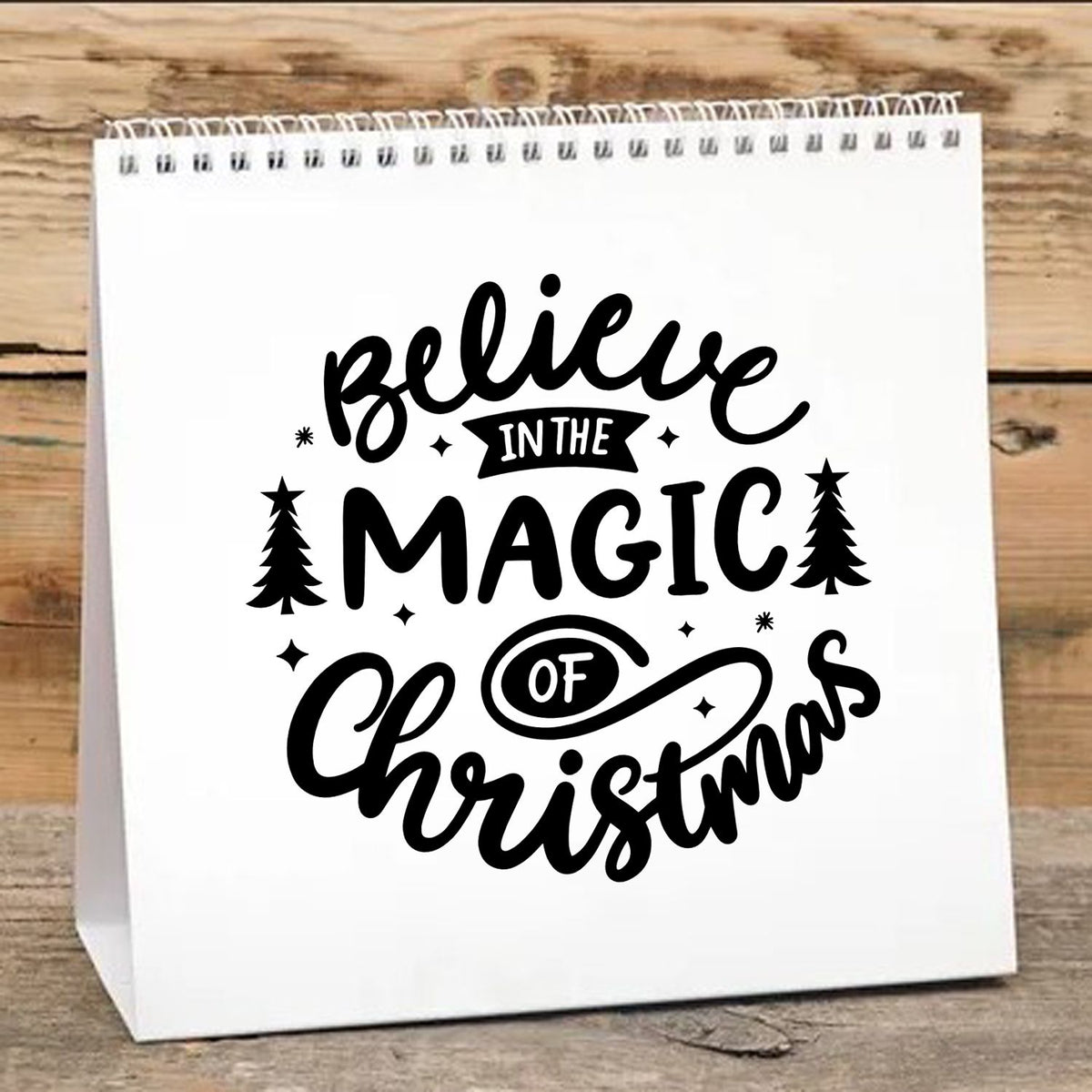Believe in the Magic of Christmas rubber stamp design for festive holiday gift bags