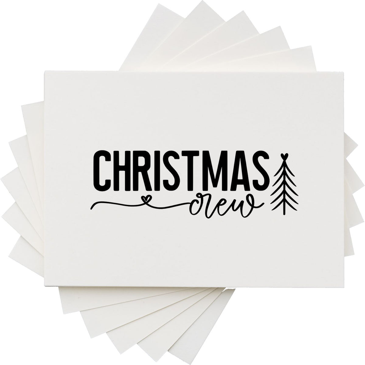 Christmas Crew rubber stamp design for holiday cards, crafts, and festive gift packaging.