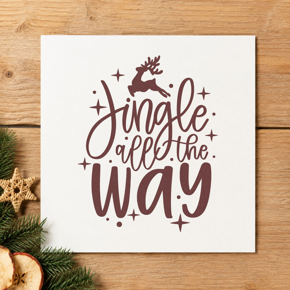 Pre-Inked Jingle All The Way Reindeer With Stars Stamp – PSI in use 4