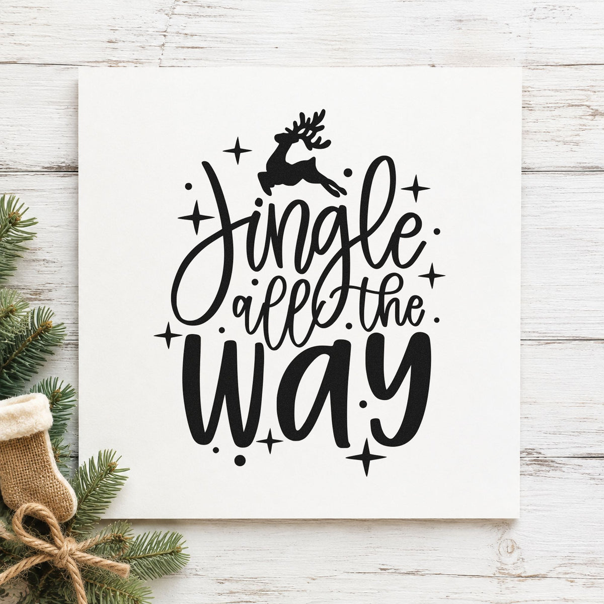 Pre-Inked Jingle All The Way Reindeer With Stars Stamp – PSI in use 9