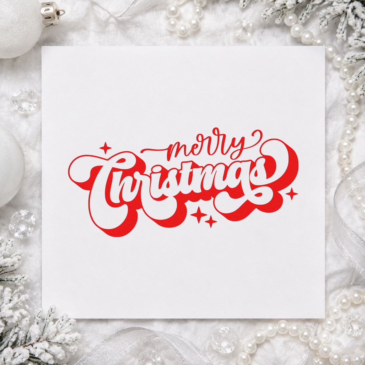 Merry Christmas Shadow Script Lettering Duo Hand Stamp in use 5