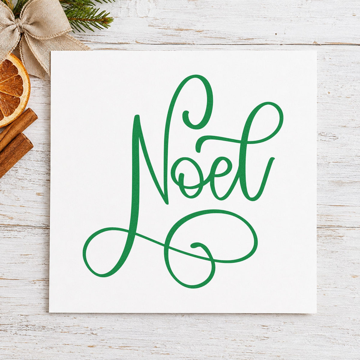 Noel Flowing Script Lettering Pre-Inked Stamp – Slim in use 6