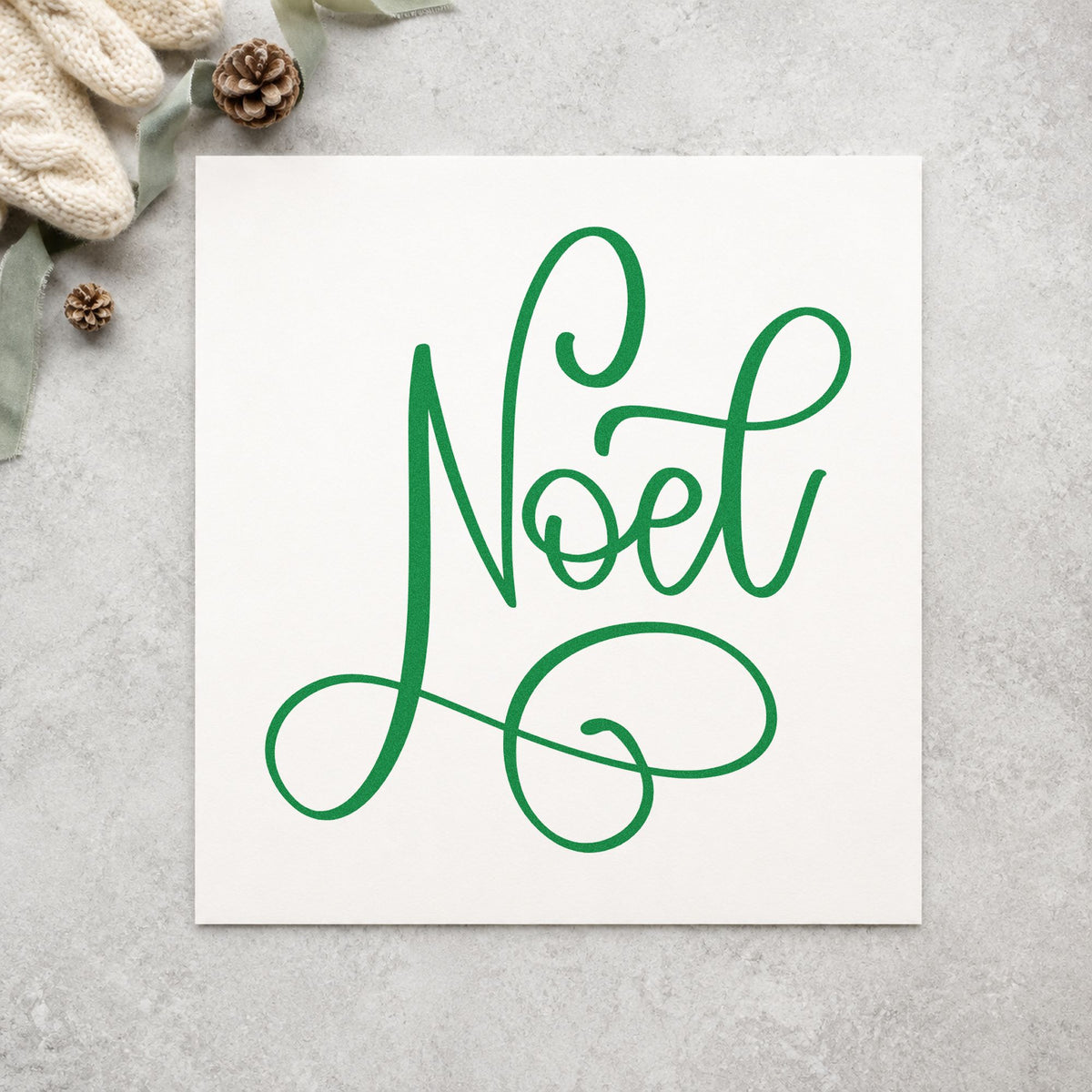 Noel Flowing Script Lettering Craft Stamp – Self-Inking in use 8