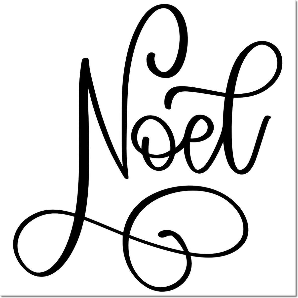 Noel script rubber stamp for Christmas cards, holiday crafts, and festive gift tags.