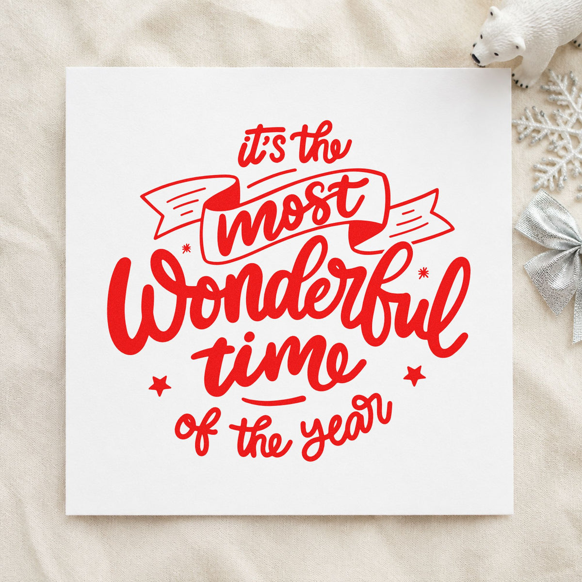 Most Wonderful Time Of Year Wood-Mounted Rubber Stamp in use 5