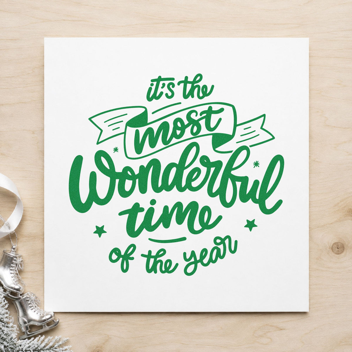 Most Wonderful Time Of Year Wood-Mounted Rubber Stamp in use 8