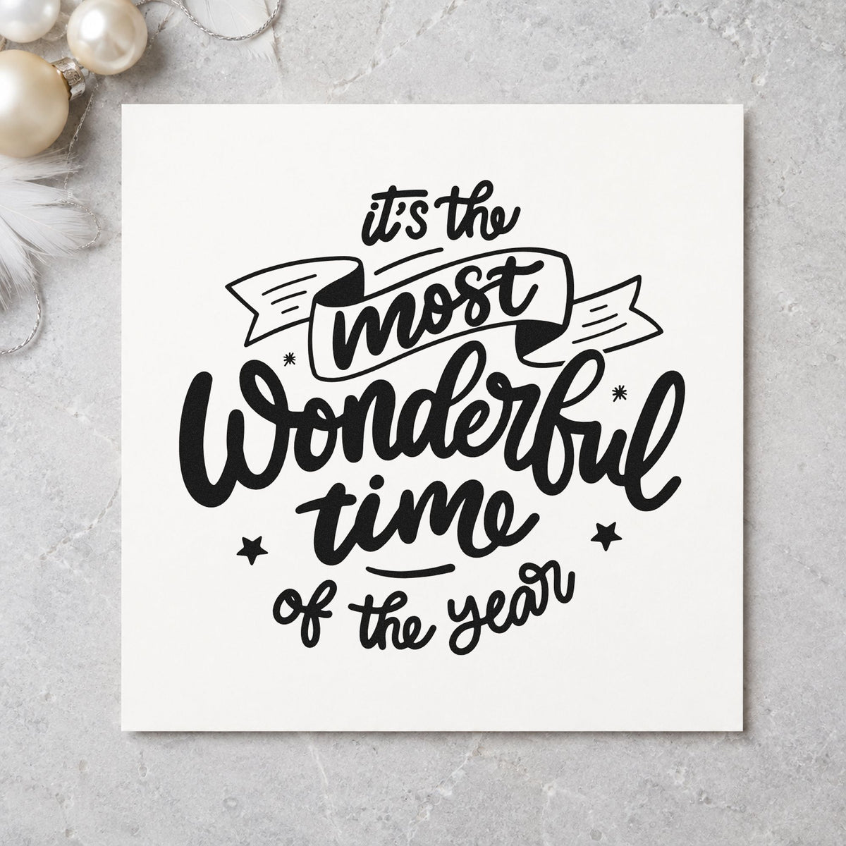 Most Wonderful Time Of Year Wood-Mounted Rubber Stamp in use 9