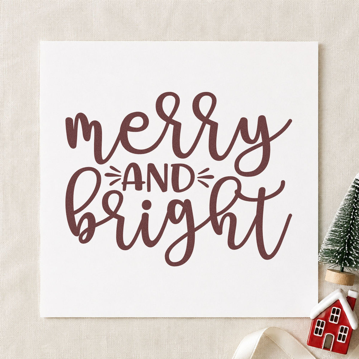 Merry And Bright Script Compact Pre-Inked Stamp – Slim in use 4