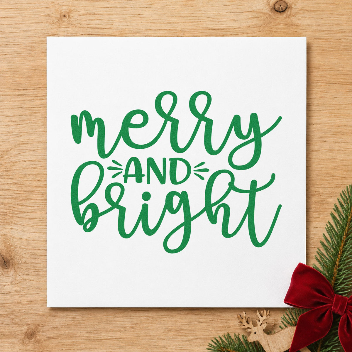 Merry And Bright Script Compact Pre-Inked Stamp – Slim in use 6
